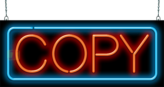 Copy Neon Sign