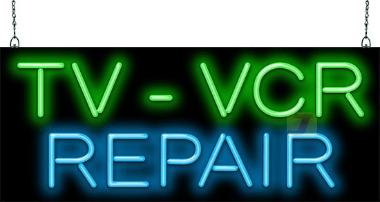 TV - VCR Repair Neon Sign