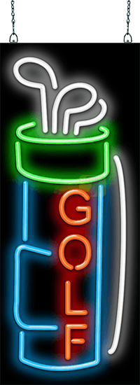 Golf with Golf Bag Neon Sign