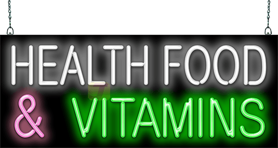 Health Food and Vitamins Neon Sign