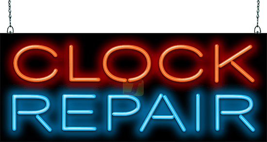 Clock Repair Neon Sign