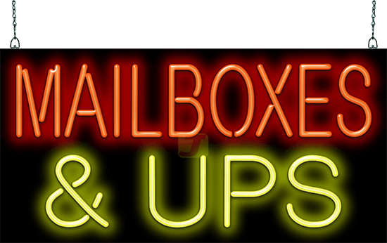 Mailboxes & UPS Neon Sign