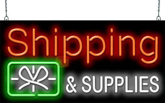 Shipping and Supplies Neon Sign