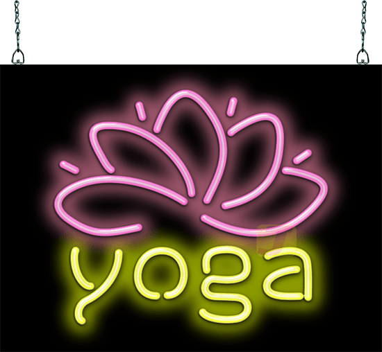 Yoga with Lotus Flower Neon Sign