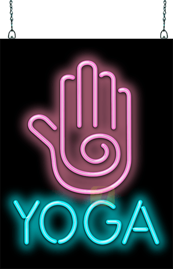 Yoga with Hand Graphic Neon Sign