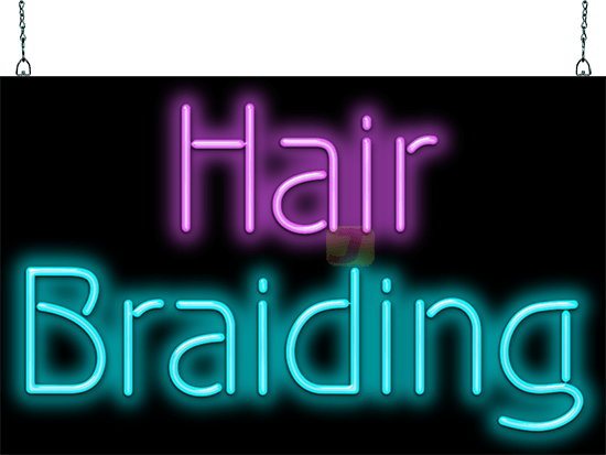 Hair Braiding Neon Sign