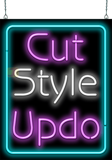 Cut Style Updo Neon Sign