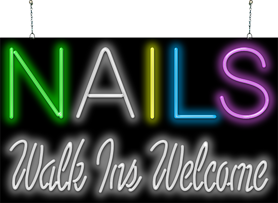 Nails Walk Ins Welcome Neon Sign