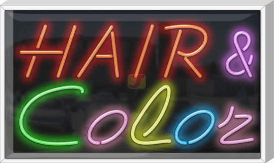 Outdoor Hair & Color Neon Sign
