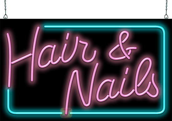 Designer Hair and Nails  Neon Sign Extra Large