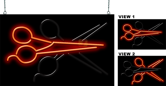 Scissors Animated Neon Sign XL