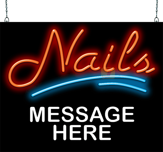 Nails with Message Neon Sign