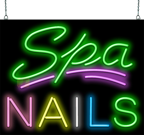 Spa with Nails Neon Sign