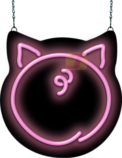 Pig Butt Neon Sign Contoured