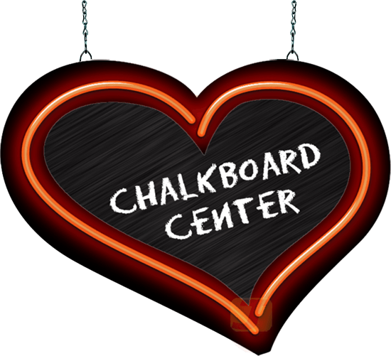 Heart with Chalkboard Center Neon Sign