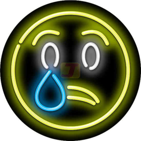 Crying Face Emoji Neon Sign