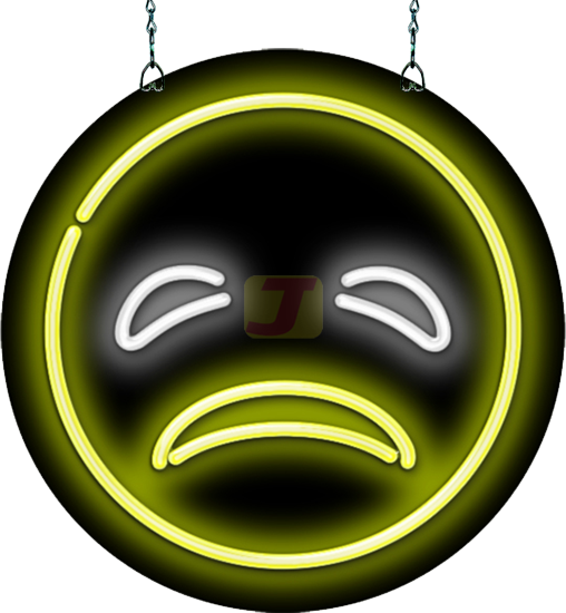 Sad Face Emoji Neon Sign