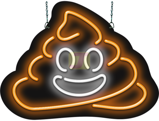 Poop Emoji Neon Sign