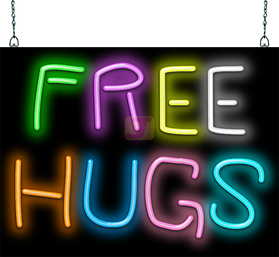 Free Hugs Neon Sign