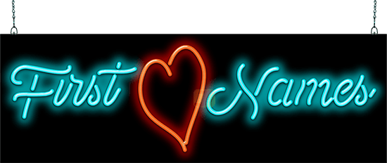 Customizable Names with Heart Neon Sign