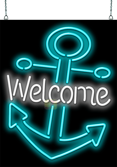 Welcome with Anchor Neon Sign