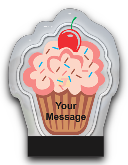 Cupcake with Custom Message CANDI Neon Display