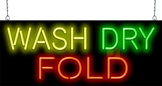 Wash Dry Fold Neon Sign