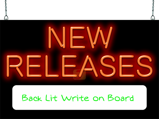 New Releases with Lighted Write-On Board Neon Sign