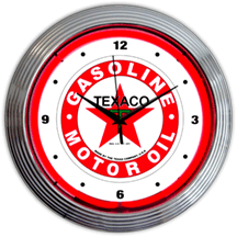 Texaco Gasoline Neon Clock