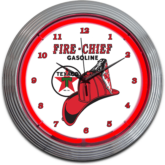 Texaco Fire Chief Neon Clock