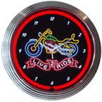 Live 2 Ride Motorcycle Neon Clock