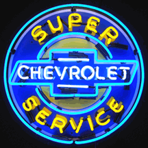 Super Chevy Service Neon Sign