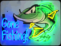 Gone Fishing Neon Sign