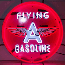 Flying A Gasoline Neon Sign