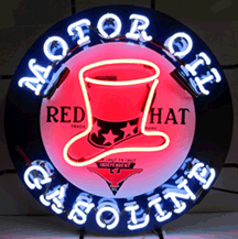 Red Hat Gasoline Neon Sign