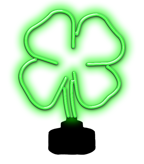 4 leaf clover neon sign