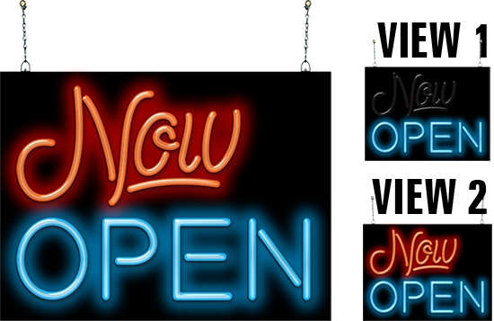 Flashing Now Open Neon Sign