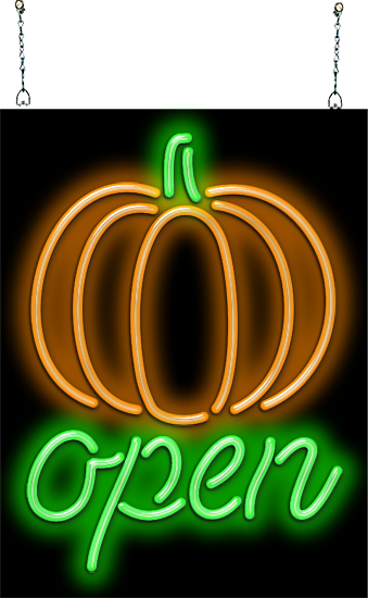 Pumpkin Open Neon Sign