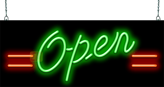 Open Neon Sign