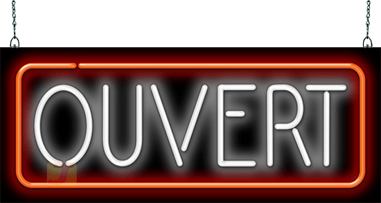 Ouvert with Border Neon Sign