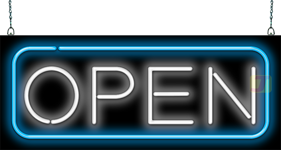 OPEN Neon Sign with Border