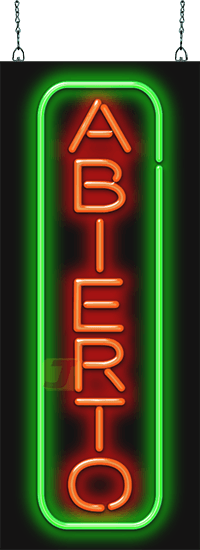 Vertical Abierto Neon Sign