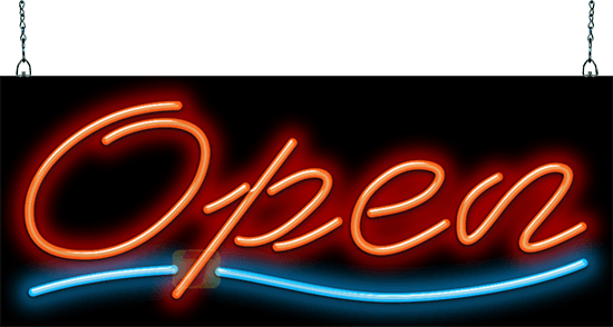 Open Neon Sign