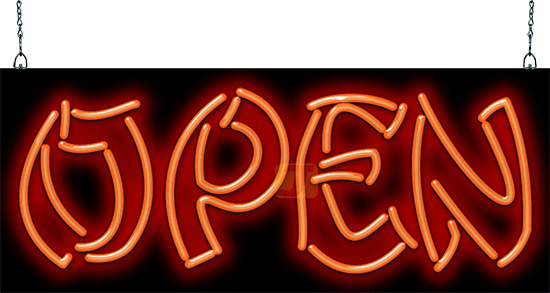 Open Neon Sign