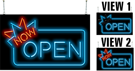 Flashing Now Open Neon Sign