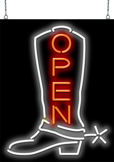 Cowboy Boot Open Large Neon Sign