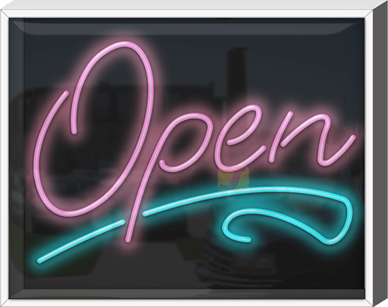 Outdoor XL Designer Open Neon Sign