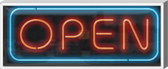 Outdoor XL Traditional Deluxe Open Neon Sign