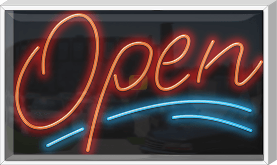 Outdoor XL Elegant Open Neon Sign