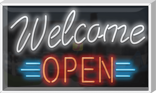 Outdoor XL Welcome Open Neon Sign